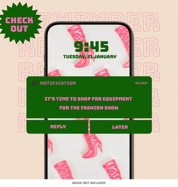 Screenshot of the Shopee app settings showing the notification options, specifically highlighting the feature to customize or enable/disable fashion deal alerts. The interface shows various categories and toggles for different types of notifications.