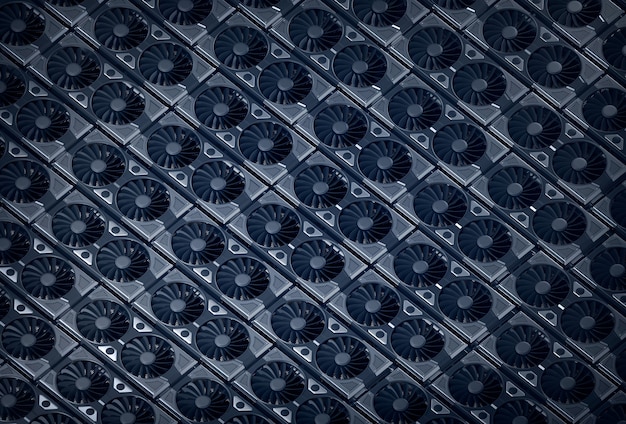A close-up shot of a laptop cooling pad with multiple fans, showcasing its design and functionality. The laptop is partially visible on top, highlighting the airflow and heat dissipation.
