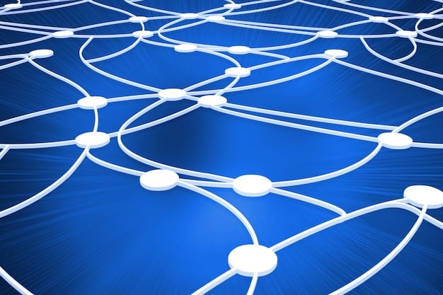 A stylized network of connecting lines and nodes overlaying abstract representations of major tech company logos, symbolizing strategic partnerships and collaborations in the augmented reality industry.