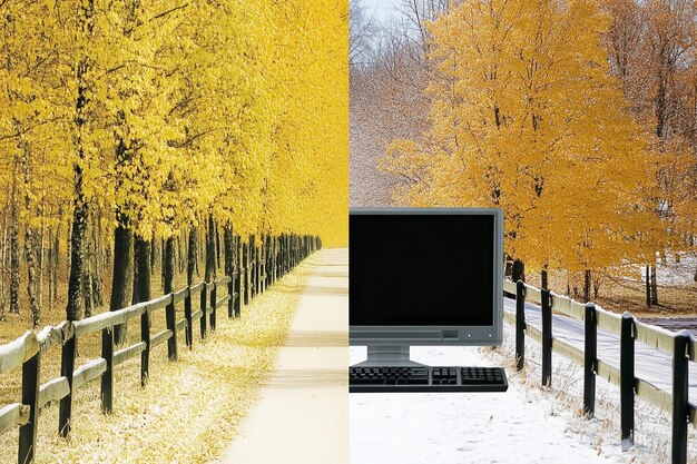A side-by-side comparison illustrating the difference between 1080p and 4K resolution on two identical monitor screens, highlighting the increased detail and sharpness of the higher resolution.