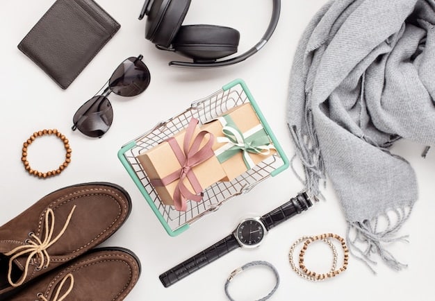 A flat lay showing various Shein clothes and accessories arranged to form a complete outfit, with a 
