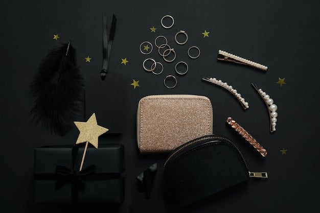 A flat lay of various Shein accessories suitable for a date night, including a delicate gold necklace, a small clutch bag, and a pair of elegant earrings on a soft velvet background.