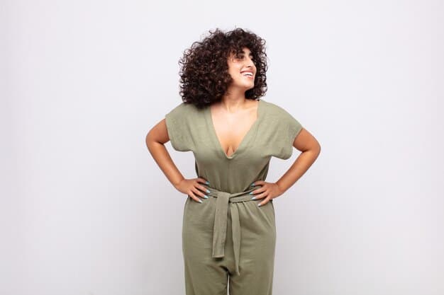 A woman with an hourglass figure wearing a stylish belted wrap dress from Shein, smiling confidently.