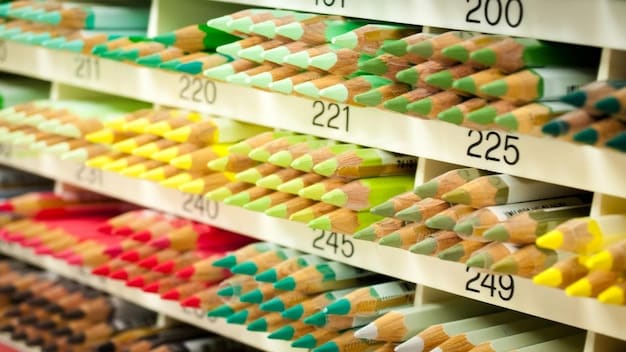 A close-up shot of a grocery store aisle with products strategically placed at eye level. The image highlights the colorful packaging and promotional displays designed to attract attention and encourage impulse purchases, illustrating the psychology of shopping.