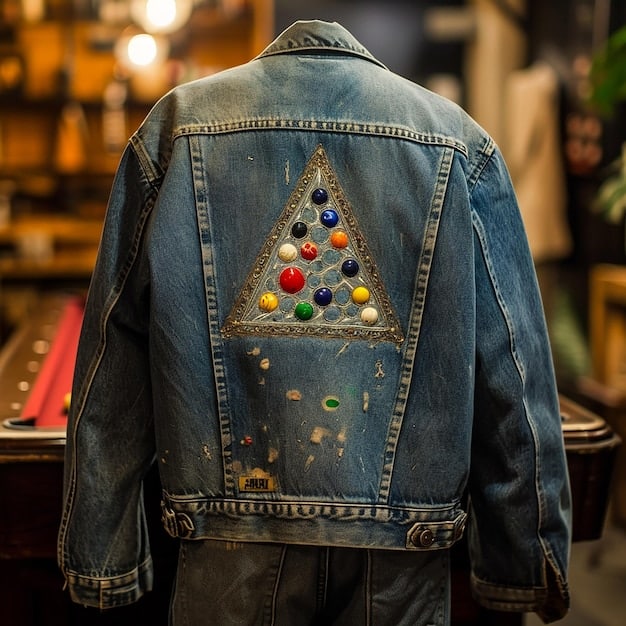 A close-up of a vintage embroidered denim jacket from the 1970s. The jacket is adorned with colorful floral patterns and peace symbols, representative of the era's free-spirited aesthetic. The image highlights The Return of Retro: Vintage-Inspired Fashion Trends Making a Comeback in the US.