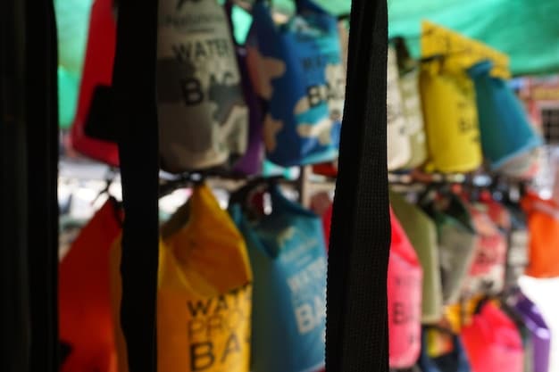 A close-up shot of a rack in a thrift store, showcasing a variety of clothing items with different textures and patterns. Focus on the affordable and diverse range of styles available, emphasizing the potential for finding unique fashion pieces on a budget.