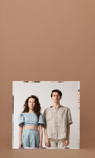 A split screen showing two different outfits: one is a minimalist look inspired by Instagram influencers with neutral tones and clean lines; the other showcasing a vibrant, eclectic style reminiscent of TikTok trends with bright colors and mismatched patterns. Both are examples of The Impact of Social Media: How TikTok and Instagram Shape US Fashion Choices.