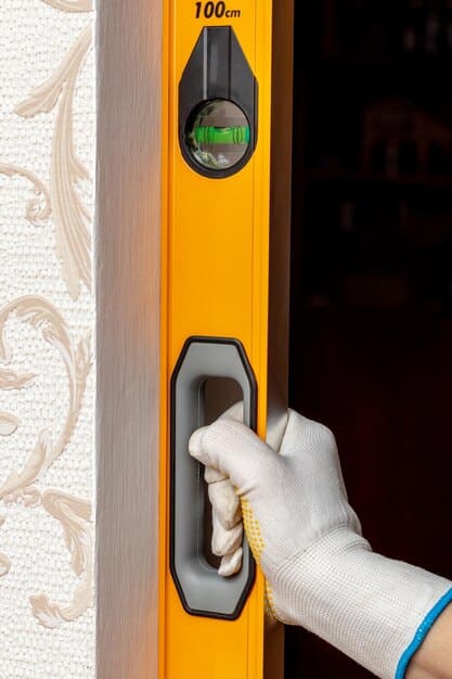 A close-up shot of a smart lock being installed on a front door, with tools and hardware visible. The image highlights the ease of installation and the modern design of the lock. The scene is about Home Security Systems: What's New for 2025 and How to Protect Your Family.