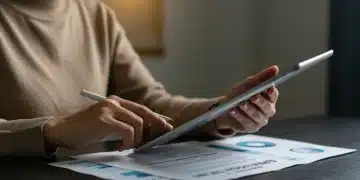 Woman analyzing health insurance plan details and financial implications for 2025.