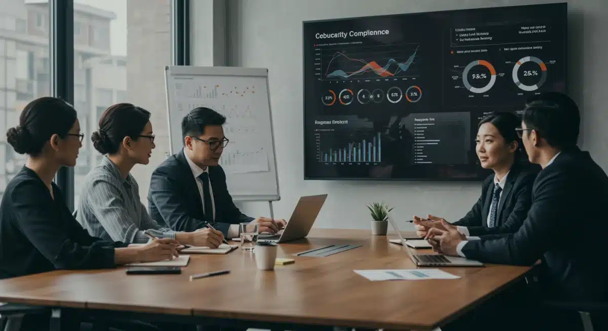 Professionals discussing data privacy compliance and regulatory impact