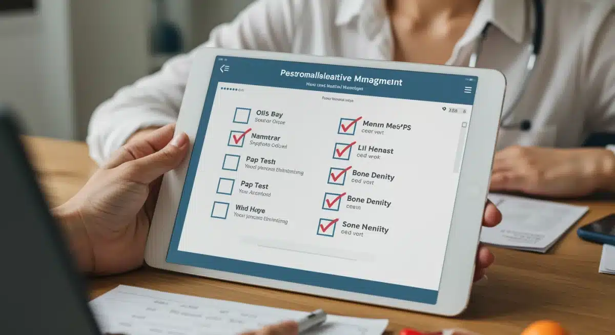 Digital health checklist for women's preventative screenings