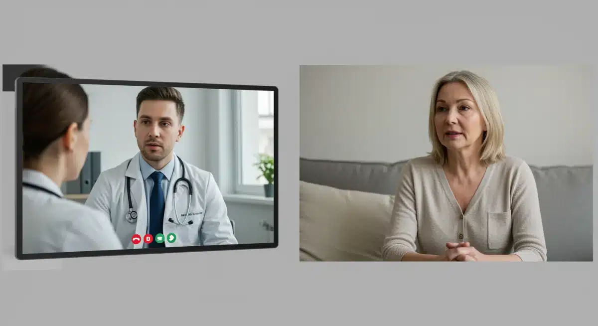 Doctor and patient engaging in a telemedicine consultation