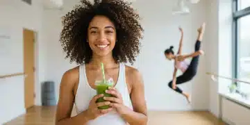 Energetic woman over 30 achieving hormone balance through wellness practices, vibrant and healthy.