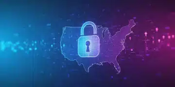 Stylized digital padlock over US map symbolizing federal data privacy regulations
