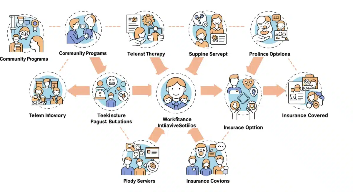 Infographic showing diverse pathways to mental health support