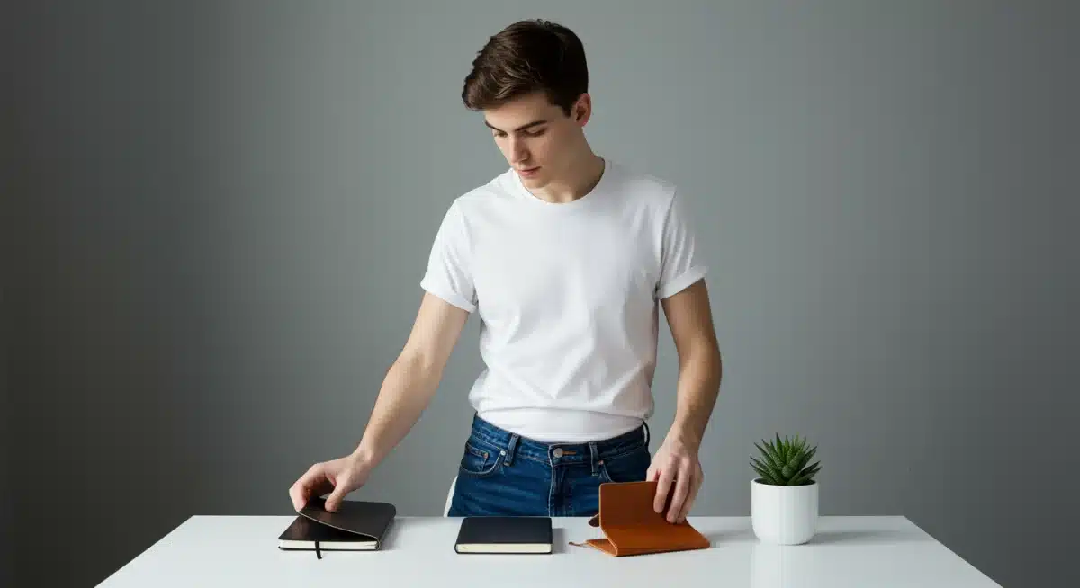 Minimalist workspace setup for digital detox