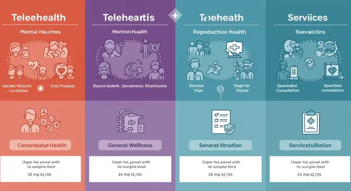 Infographic comparing features of four telehealth platforms