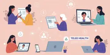 Diverse women accessing telehealth platforms on digital devices