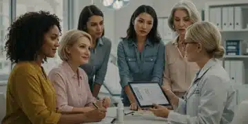 Women discussing new FDA-approved medications with doctor