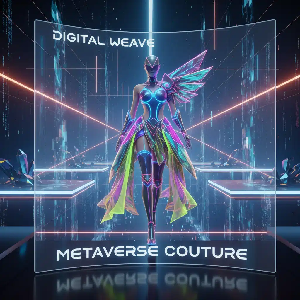 Digital avatar showcasing futuristic virtual fashion