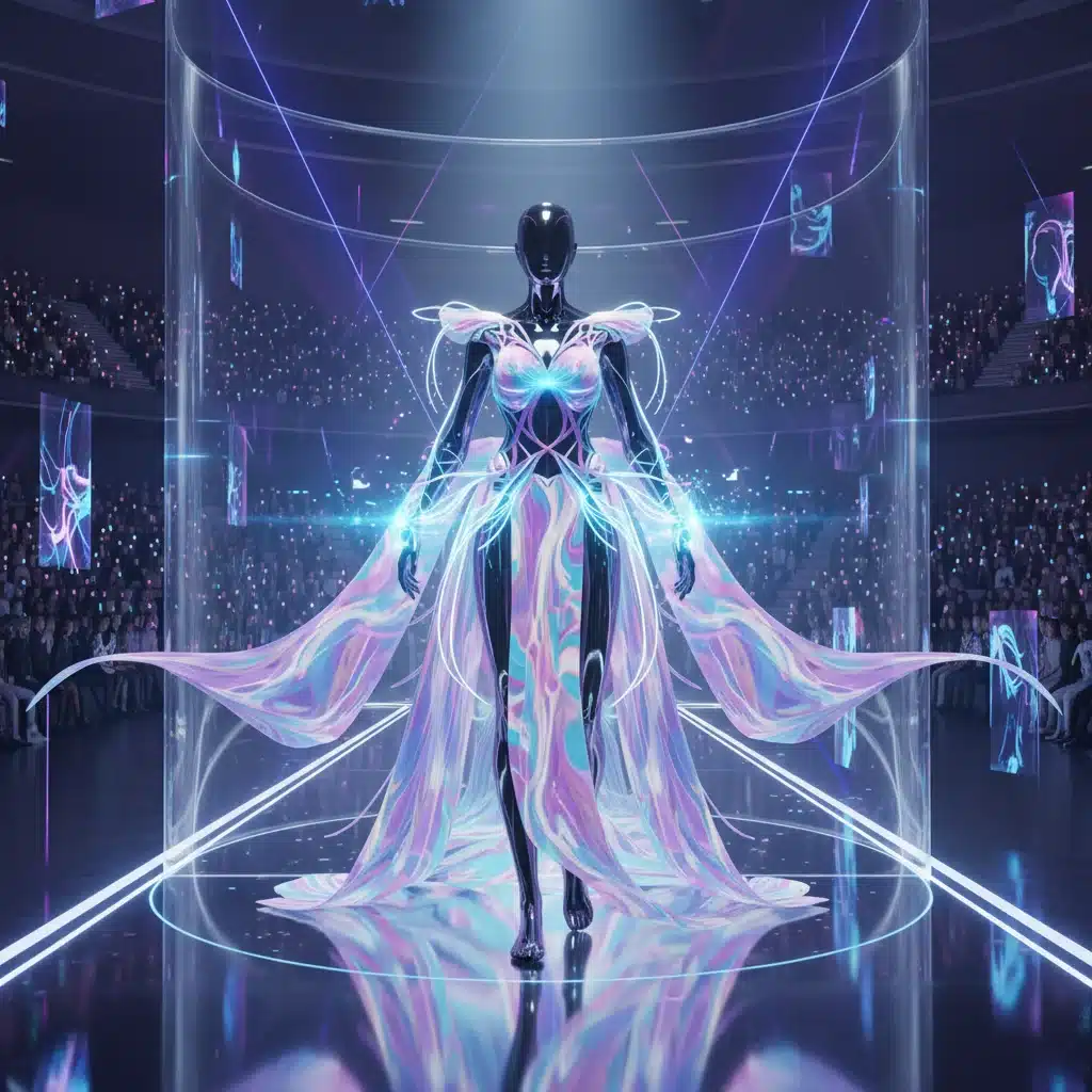 Digital avatar showcasing a futuristic virtual fashion garment.