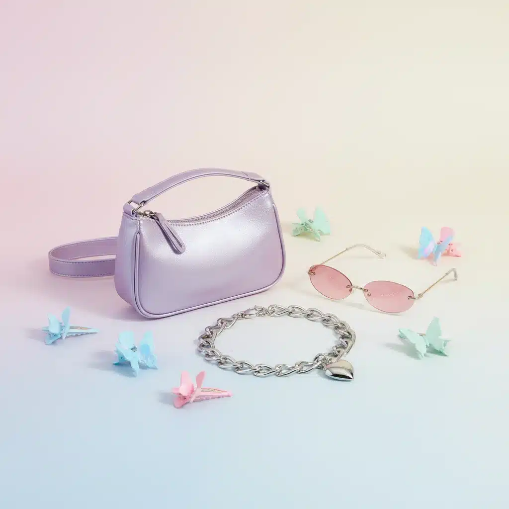 Modern accessories inspired by early 2000s fashion trends.