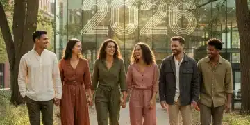 Diverse people wearing ethical fashion in a park, representing conscious style choices