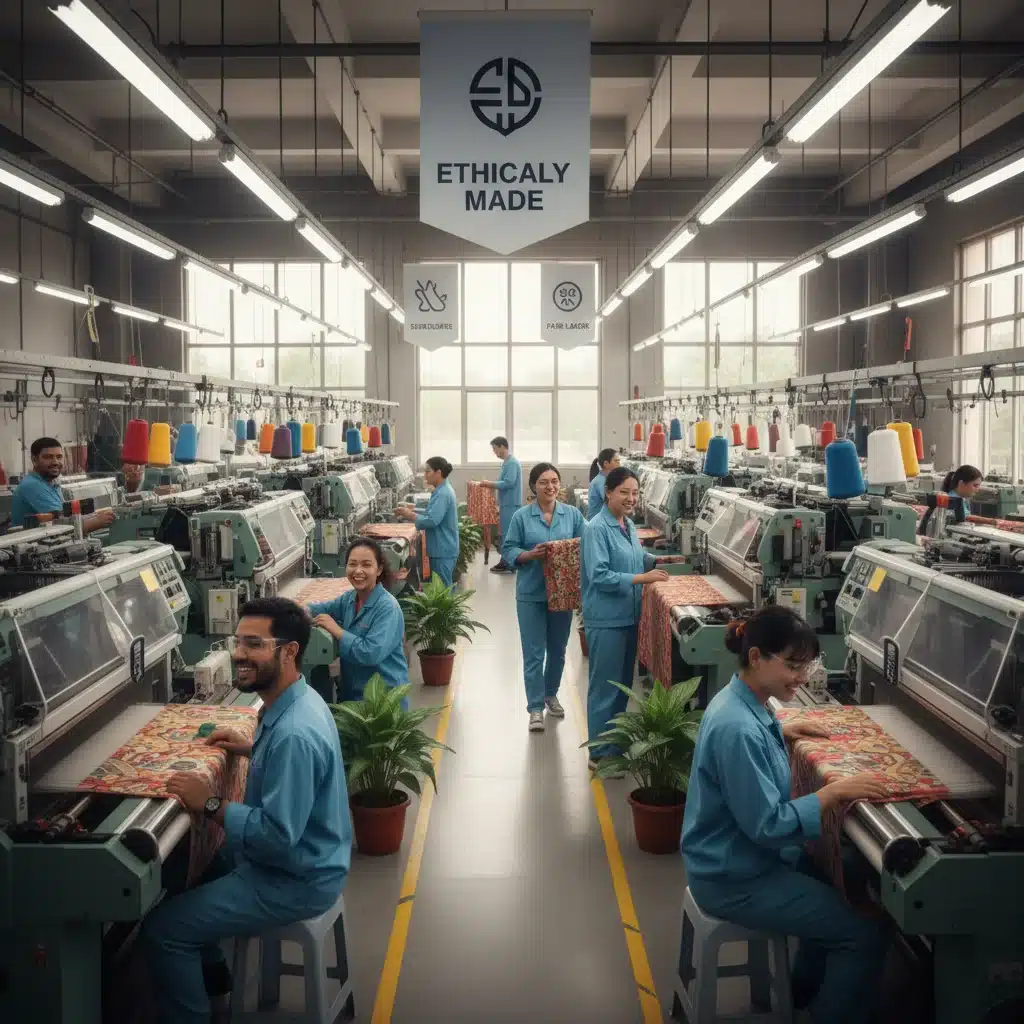 Textile factory workers demonstrating fair labor practices and ethical production in the fashion industry.