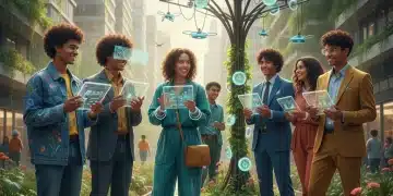Gen Z individuals showcasing diverse 2026 aesthetic micro-trends in an urban-green setting