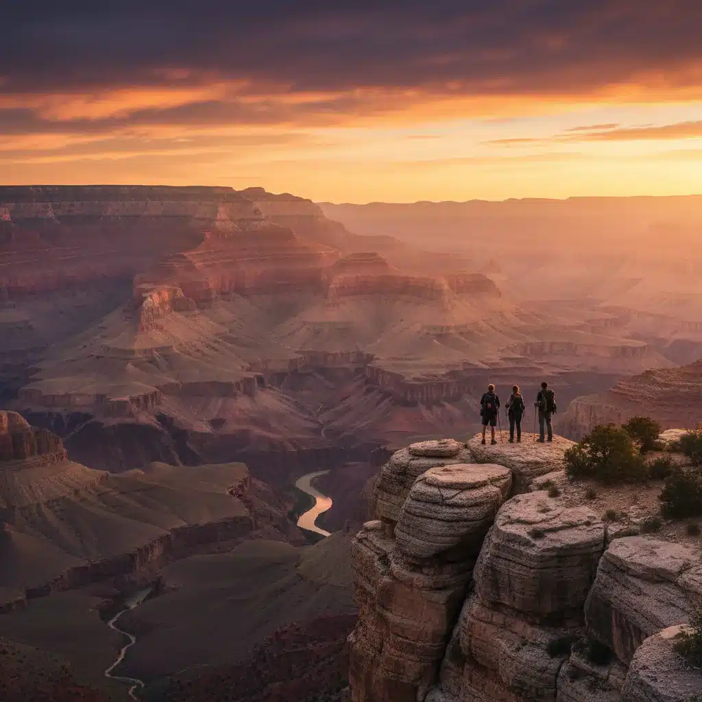 Breathtaking sunset view over the majestic Grand Canyon, showcasing its natural grandeur.