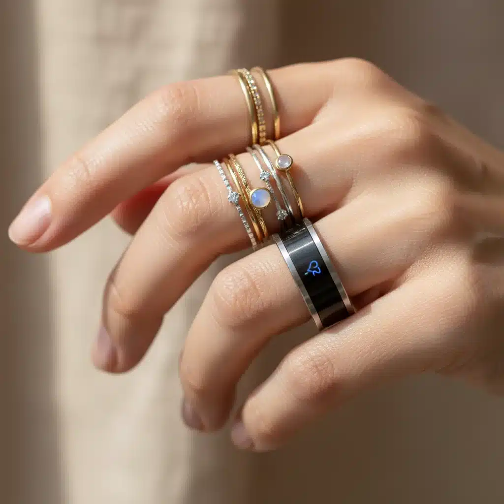 Layered rings and smart ring fashion trend