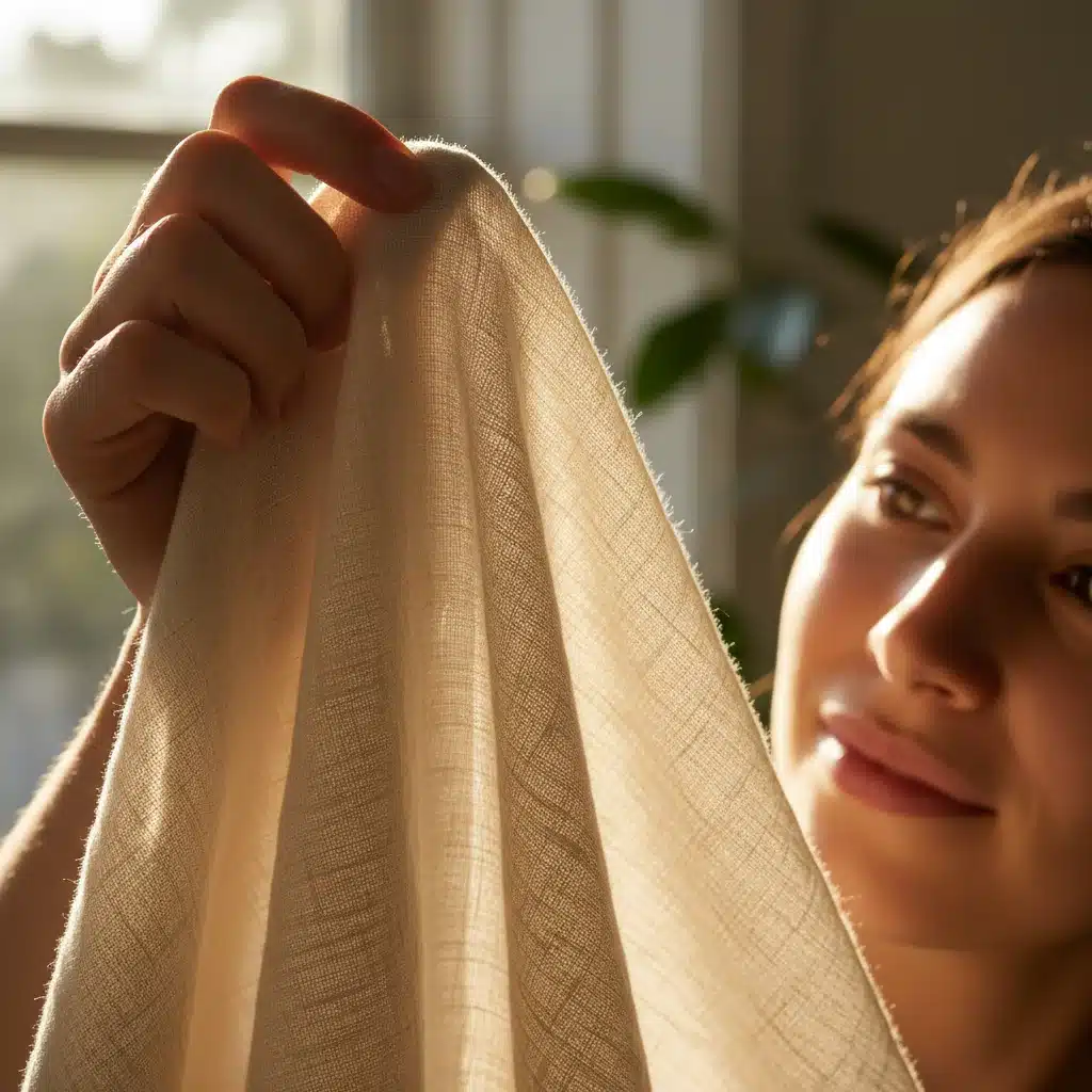 Close-up of natural cotton fabric weave