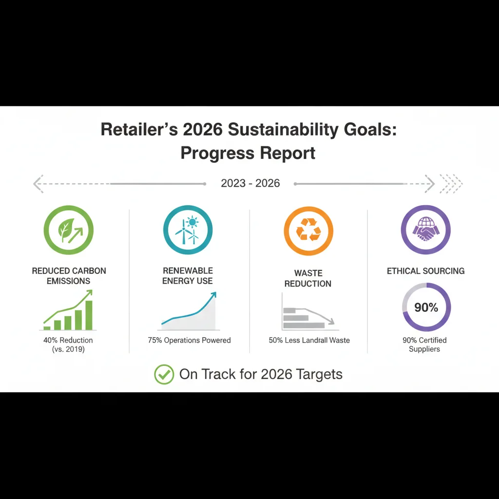 Infographic showing progress towards retailer's 2026 sustainability goals