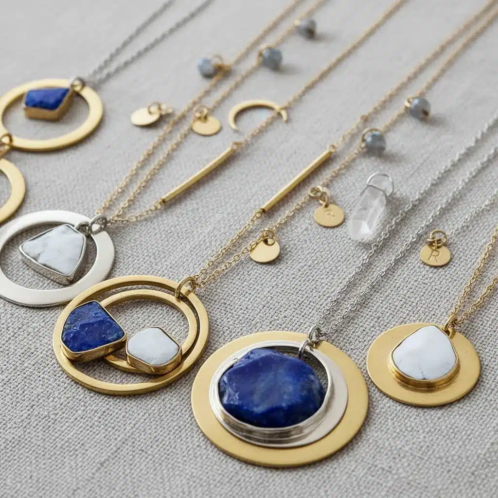Collection of diverse statement necklaces and delicate layered chains, showcasing various styles and textures for accessorizing.