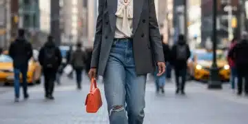 Stylish person in city reflecting current fashion trends