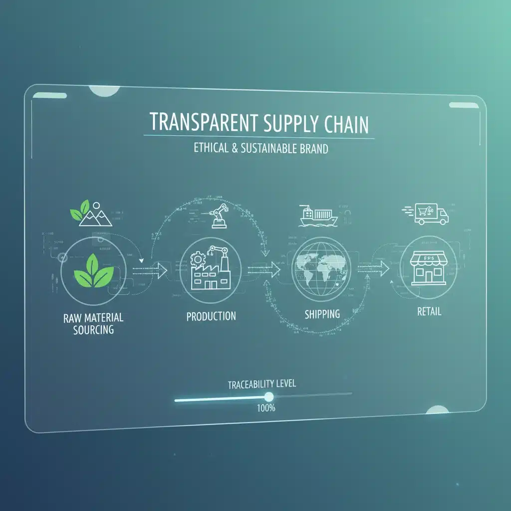 Digital visualization of a transparent ethical fashion supply chain
