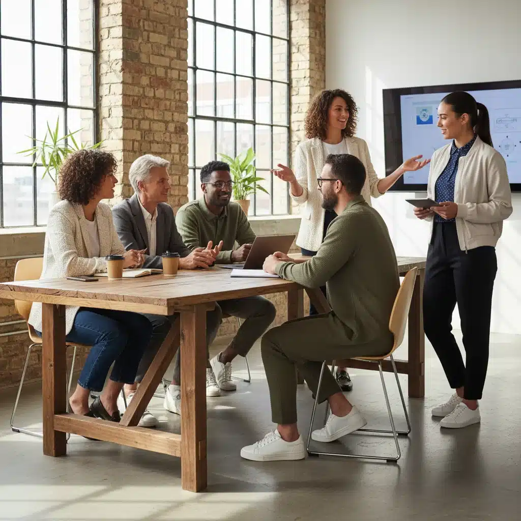 Diverse professionals in workleisure attire