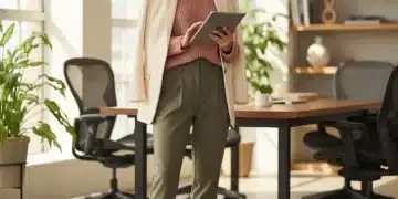 Woman in workleisure outfit in modern office